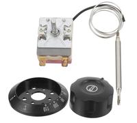 PACKOVE Thermostat Électrique Réglable Ac16a 30-110 pour Chauffe-eau, Four et Friteuse à Air, avec Bornes à Sertir, Capuchon Noir, Contrôle Précis Température Cuisson, Usage la Cuisine