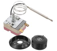 PACKOVE Thermostat Réglable Accessoires Inclus Vis et Cosses pour Four Électrique et -eau avec Capot Noir, Composant en Céramique pour Réunions Familiales