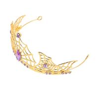 PACKOVE Tiara Couronne D'halloween Diadème D'or Couronne De Princesse Casque D'halloween Bandeau Toile D'araignée Casque En Toile D'araignée Gothique Doré Métalliques