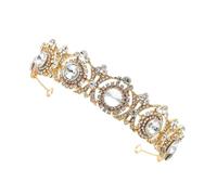 PACKOVE tiare casque pour les femmes cerceau de cheveux de mariage Diadème de strass bandeau de mariage diadème pour bandeau cheveux Tiara de mariage couronne de mariage Doré