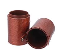 PACKOVE Tube de rangement de maquillage porte-pinceau cosmétique seau de stockage pu organisateur de pinceaux de maquillage Coffee