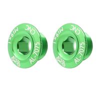 PACKOVE Vis de Manivelle Vélo en Alliage D'aluminium CNC, Lot de 2 Pièces, Fixation Précise pour Plateau, Couleur Verte, Accessoires VTT et Vélo de Route, Écrous Anti-Corrosion,