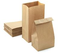 PACKRA - 100 Sachet Papier Kraft 9 x 17 x 5.5cm, Sac Cadeau en Papier, Pochette Kraft Alimentaire pour Sandwich, Bonbons, Calendrier de l'avent, Autocollant Mariage (100pc, 9 x 17 x 5.5cm)