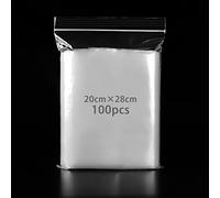 Packra 100 Sachet Transparent Zip 20x28cm, Pochon Plastique Refermable Épaississant et Durable, Rangement Pour la Cuisine, Emballage de Bijoux