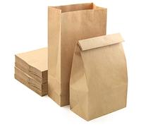 PACKRA - 25 Sachet Papier Kraft 14 x 26 x 7cm, Sac Cadeau en Papier, Pochette Kraft Alimentaire pour Sandwich, Bonbons, Calendrier de l'avent, Autocollant Mariage (25pc, 14 x 26 x 7cm)