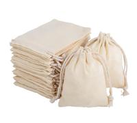 packra 30 Sacs en Lin, Sachet Lin 7x9cm, Petit Sac Cadeau avec Cordon de Serrage, Sac Cafe Toile de Lin, Pochon Tissu Mariage (7x9cm-30pcs(Coton))