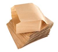 PACKRA - 50Pcs Sachets en Papier Kraft Mini - pour Bonbons, Cadeaux d‘invités, Bijoux, Cartes de Noël, Pièces de monnaie - Pochette Cadeau pour Anniversaire, Mariage, Fête (15cm x 16cm x 6cm)