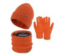 Packs Bonnet éCharpe Et Gants Femme Bonnet Ski, Tour De Cou Polaire Ensemble Trois PièCes pour l'hiver Et Les JournéEs Chaudes Couleur Unie éPais pour Sports De Plein Air