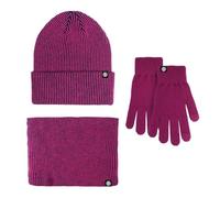 Packs Bonnet éCharpe Et Gants Femme Bonnet Ski, Tour De Cou Polaire Ensemble Trois PièCes pour l'hiver Et Les JournéEs Chaudes Couleur Unie éPais pour Sports De Plein Air