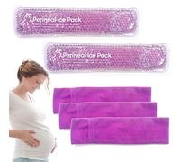 Packs de glace périnéale réutilisables pour soulager la douleur post-partum et hémorroïde, poche chaude et froide pour femmes après la grossesse, 2 poches de glace et 3 housses (violet)