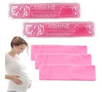 Packs de glace périnée réutilisables pour soulager la douleur post-partum et hémorroïdes, poche chaude et froide pour femme après la grossesse, 2 blocs de glace et 3 couvertures. (rouge)