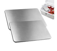 Packs de glace réutilisables acier inoxydable - Lot de 2 petites plaques réutilisables en acier inoxydable - Glacières de voyage | pour voyage, camping, barbecue, pique-nique, plage, extérieur, travai