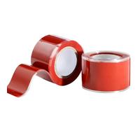 PackYard Lot de 2 rouleaux de ruban adhésif en silicone auto-fusionnant - Rouge - 2,5 cm x 1,5 m - Étanche - Anti-fuite - Pour réparation d'urgence de tuyaux d'eau chaude et froide et fixation