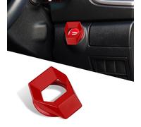 PACLVIO Coque de bouton de démarrage/arrêt du moteur de voiture, en fibre de carbone et alliage de zinc, garniture de contrôle de l'alimentation de voiture, bouton poussoir pour démarrer, coque de