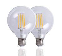 Paco Home Ampoule G95 pour douille E27 ampoule vintage en verre transparent dimmable, Couleur: Clair - lot de 2