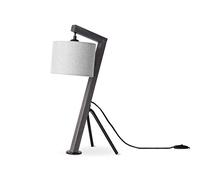 Paco Home Lampadaire Bureau Lampe À Poser Vintage Déco Salon Abat-Jour Lampe De Lecture Lampe Chevet Potence E27, Type de lampe: Lampe de table - Noir, Couleur:Gris (Ø16cm)