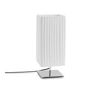 Paco Home Lampadaire de table salon table abat-jour en tissu abat-jour en bois moderne Uni, Farbe_MuVa:blanc, type de luminaire___Couleur : lampe de table - chrome