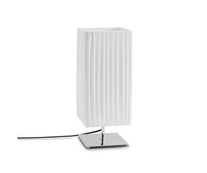 Paco Home Lampadaire de table salon table abat-jour en tissu abat-jour en bois moderne Uni, Farbe_MuVa:blanc, type de luminaire___Couleur : lampe de table - chrome