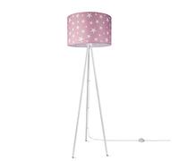Paco Home Lampadaire Trépied Lampe Enfant Lampe Lecture Chambre Enfant Abat-Jour Tissu Rond Pied Ã?toiles Lune Bébé E27