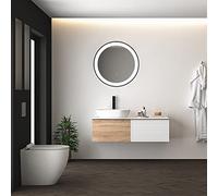 Paco Home Lampe Miroir Maquillage Avec Éclairage Salle De Bain Éclairage Indirect Déco IP44 Interrupteur Tactile, Type de lampe:Rond (?50 cm), Couleur:Type 4