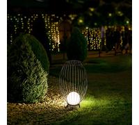 Paco Home Luminaire Extérieur Lampadaire Lampe À Poser Terrasse Jardin IP 54 Protégé Projections Eau Câble 3m, Type de lampe: Lampadaire LED, Couleur: Anthracite (laiteux)