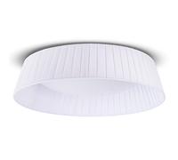 Paco Home Plafonnier Lampe LED Table À Manger Déco Salon Moderne Bureau Rond Abat-Jour Tissu Douille E27, Couleur:Blanc, Forme du luminaire__Taille:Ø37cm