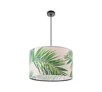 Paco Home Plafonnier Suspension Salon Chambre À Coucher Lampe Suspendue Salle À Manger Motif Palmiers Design Vert Beige E27, Type de lampe: Lampe à suspension - Noir, Couleur/Taille:Vert (Ø38cm)