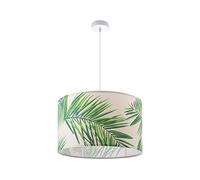 Paco Home Plafonnier Suspension Salon Chambre À Coucher Lampe Suspendue Salle À Manger Motif Palmiers Design Vert Beige E27, Type de lampe: Lampe à suspension - Blanc, Couleur/Taille:Vert (Ø38cm)