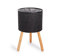 Paco Home Pot De Fleurs Cache-Pot De Plantes Grand Bac Intérieur Osier Tressé Bois, Couleur:Noir, Sets:2pcs Set/Design 4