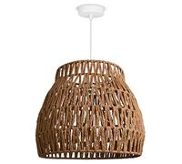 Paco Home Suspension Lampe À Suspension LED Pour Salon Salle À Manger Chambre À Coucher Abat-jour Papier E27, Couleur:Nature (Ø35cm), Type de luminaire___Couleur:Lampe à suspension - Blanc