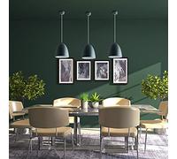 Paco Home Suspension Lampe Cuisine Salle À Manger Table Intérieur Doré Ou Blanc Câble Textile 1,5 m Raccourcissable E27, Ampoule: Sans ampoules, Couleur: Vert-Mat-Blanc