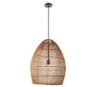 Paco Home Suspension Salon Boho Lampes En Osier Rotin Salle À Manger Lampe Papier E27, Type de lampe:Lampe à suspension - Type 2, Couleur:Beige (Ø52 cm)