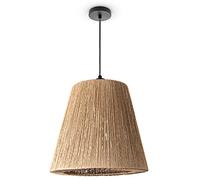 Paco Home Suspension Salon Boho Lampes En Osier Rotin Salle À Manger Lampe Papier E27, Type de lampe:Lampe à suspension - Type 5, Couleur:Beige (Ø38 cm)