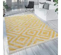 Tapis Balcon Jaune Terrasse Extérieur Style Scandinave Design Losanges Résistant