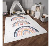 Paco Home Tapis Chambre Enfant Bebe Fille Garcon Antidérapant Arc-en-Ciel Coeur Pois, Dimension:240x340 cm, Couleur:Multicolore 2