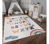 Paco Home Tapis Chambre Enfant Bebe Fille Garcon Antidérapant Arc-en-Ciel Coeur Pois, Dimension:80x150 cm, Couleur:Multicolore