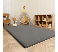 Paco Home Tapis Chambre Enfant Bebe Fille Garcon Moelleux Antidérapant Moderne, Dimension:120 cm Rond, Couleur:Gris