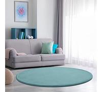 Paco Home Tapis Chambre Enfant Bebe Fille Garcon Moelleux Antidérapant Moderne, Dimension:120 cm Rond, Couleur:Bleu