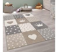 Paco Home Tapis Chambre Enfant Fille Garcon Pastel 3D Coeur Pois Couronne, Dimension:240x340 cm