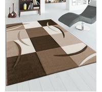 Paco Home Tapis De Créateur Aux Contours Découpés à Carreaux En Marron Beige Marron 120x170 cm