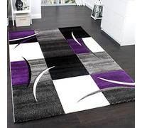 Paco Home Tapis De Créateur Aux Contours Découpés à Carreaux en Purpre Violet, Dimension:80x150 cm