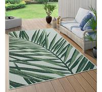 Paco Home Tapis de Cuisine Extérieur Salon Moderne Balcon Terrazzo Avec Motif de Palmiers de Jungle Motif Floral Boho Vert, Dimension: 160x230 cm, Couleur: Vert 4