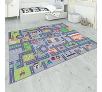 Paco Home Tapis De Jeu Chambre Enfant Gris Routes Filles Garçons, Dimension:160x220 cm, Couleur:Gris 2