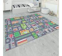 Paco Home Tapis De Jeu Chambre Enfant Gris Routes Filles Garçons, Dimension:200x290 cm, Couleur:Gris 3