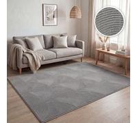 Paco Home Tapis de Salon à Poils Courts, Motifs géométriques Abstraits Modernes, Effet 3D, Design Arc-en-Ciel et Carreaux, Luxe Brillant Ton sur Ton, Couleur:Anthracite - Arc, Dimension:230x320 cm