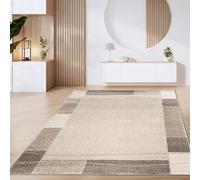 Paco Home Tapis de salon à poils courts - Vintage - Motif géométrique moderne - Marron/beige - Dimensions : 240 x 340 cm - Couleur : marron 3