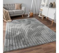 Paco Home Tapis de Salon Doux et Moelleux Moderne Bubble Fourrure Design géométrique Effet de Profondeur élevé, Dimension:80x150 cm, Couleur:Gris