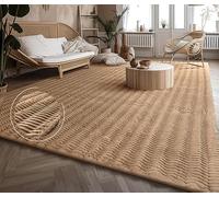 Paco Home Tapis de Salon Doux et Moelleux Moderne Bubble Fourrure Design géométrique Effet de Profondeur élevé, Dimension:120x160 cm, Couleur:Beige