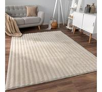 Paco Home Tapis de Salon Doux et Moelleux Moderne Bubble Fourrure Design géométrique Effet de Profondeur élevé, Dimension:160x220 cm, Couleur:Crème