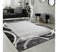 Paco Home Tapis de Salon Moderne avec Bordure Tapis De Marque Moucheté Gris Noir Crème, Dimension:60x100 cm